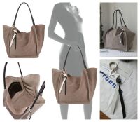 Proenza Schouler Extra Large XL Tote in Dark Taupe Suede with Leather Knot 