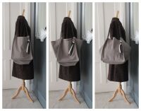 Proenza Schouler Extra Large XL Tote in Dark Taupe Suede with Leather Knot 