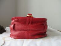Chlo&Atilde;&copy; Mini Marcie Small Saddle Bag in Holly Berry Red Pebbled Calfskin