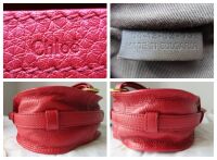 Chlo&Atilde;&copy; Mini Marcie Small Saddle Bag in Holly Berry Red Pebbled Calfskin