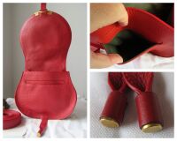 Chlo&Atilde;&copy; Mini Marcie Small Saddle Bag in Holly Berry Red Pebbled Calfskin