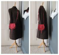 Chlo&Atilde;&copy; Mini Marcie Small Saddle Bag in Holly Berry Red Pebbled Calfskin