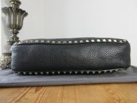 Valentino Garavani Rockstud Fliplock Crossbody Hobo in Black Pebbled Calfsk