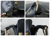 Valentino Garavani Rockstud Fliplock Crossbody Hobo in Black Pebbled Calfsk