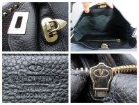 Valentino Garavani Rockstud Fliplock Crossbody Hobo in Black Pebbled Calfsk