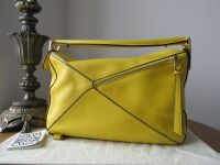 LOEWE Medium Puzzle Bag in Lemon Yellow Calfskin