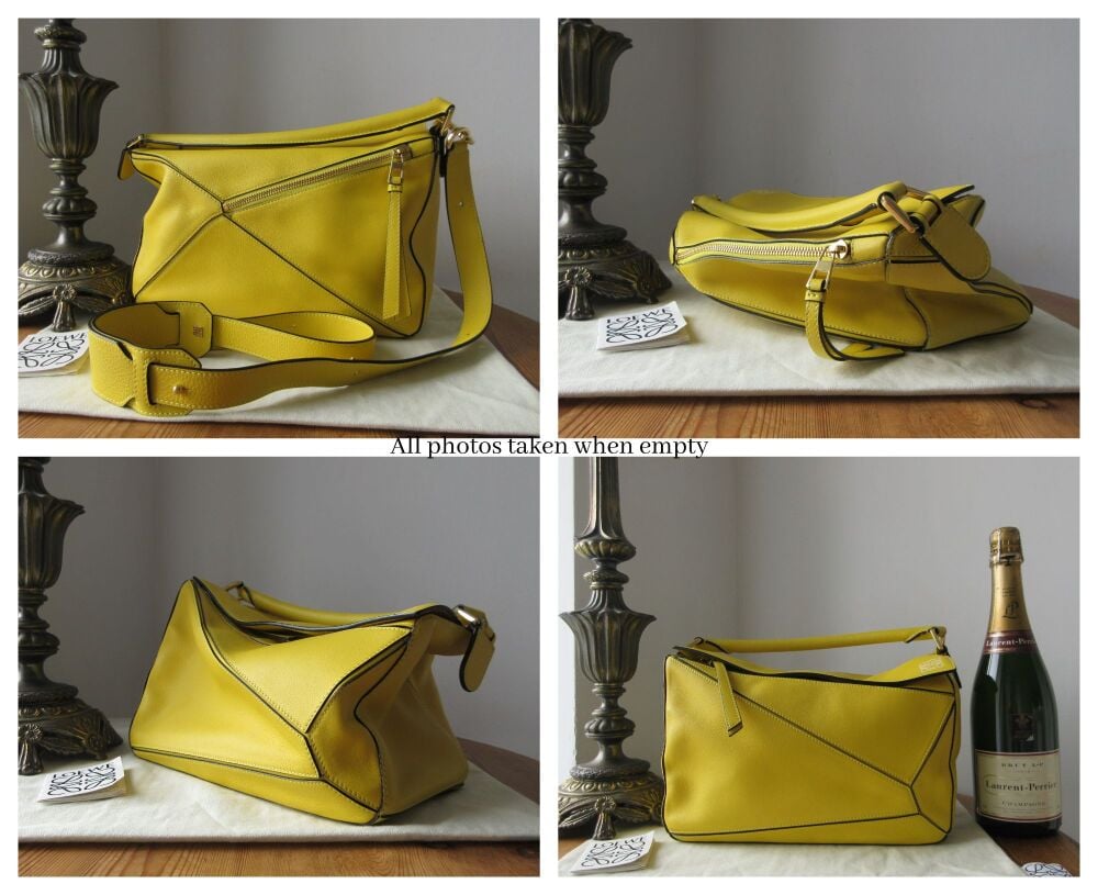 LOEWE Medium Classic Puzzle Bag in Lemon Yellow Calfskin