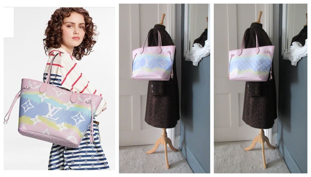 Louis Vuitton Limited Edition Neverfull MM in Escale Pastel Pink without Pouch