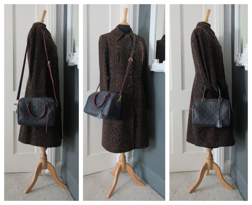 Louis Vuitton Speedy 25 Bandouli&egrave;re in Marine Rouge Empreinte