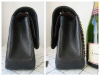 Chanel Timeless Classic 2.55 Large (Jumbo) Double Flap Bag in Black Caviar 