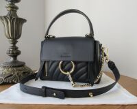 Chlo&Atilde;&copy; Faye Mini Day Bag in Dark Navy Quilted Calfskin