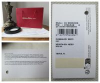 Salvatore Ferragamo Trifolio Shoulder Clutch in Black Box Calfskin - As New