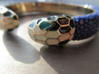 Bvlgari Serpenti Forever Open Cuff Bracelet Bangle in Royal Sapphire Blue G