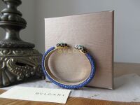 Bvlgari Serpenti Forever Open Cuff Bracelet Bangle in Royal Sapphire Blue G