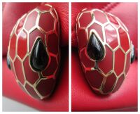 Bvlgari Serpenti Cabochon Small Flap Bag in Soft Carmine Red Calfskin Nappa