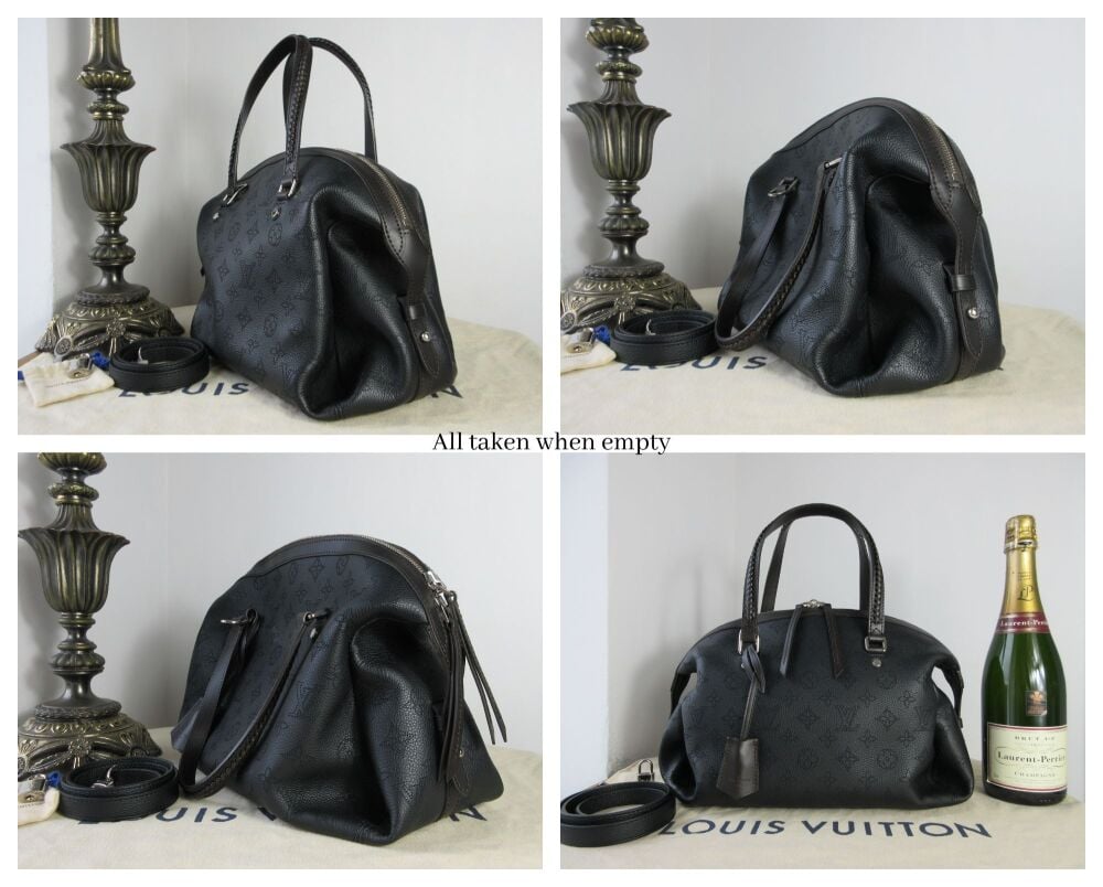 Louis Vuitton Asteria Bauletto in Mahina Noir with Silver Hardware