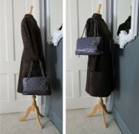 Chanel Medium Shoulder Tote in Purple Metallic Quilted Caviar with Rutheniu