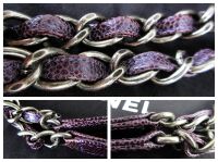 Chanel Medium Shoulder Tote in Purple Metallic Quilted Caviar with Rutheniu