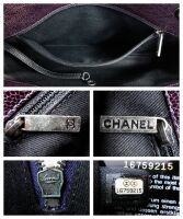 Chanel Medium Shoulder Tote in Purple Metallic Quilted Caviar with Rutheniu