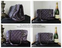 Chanel Medium Shoulder Tote in Purple Metallic Quilted Caviar with Rutheniu