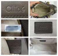 Chlo&Atilde;&copy; Small Paraty 24 in Flannel Grey Shiny Calfskin - New