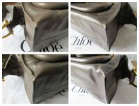 Chlo&Atilde;&copy; Small Paraty 24 in Flannel Grey Shiny Calfskin - New