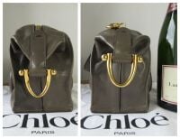 Chlo&Atilde;&copy; Small Paraty 24 in Flannel Grey Shiny Calfskin - New