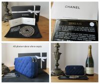 Chanel VIP Bicolore Twin Zipped Pochette Clutch with Chain in Royal Blue Qu