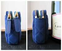 Chanel VIP Bicolore Twin Zipped Pochette Clutch with Chain in Royal Blue Qu