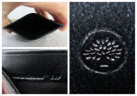 Mulberry Softie Credit Card Slip Holder in Black Pillow Calf Nappa