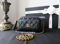 Chanel Mini Camera Case in Soft Black Caviar with Gold Hardware