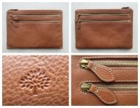 Mulberry Multi Zip Pouch in Oak Natural Vegetable Tanned Leather
