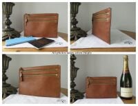 Mulberry Multi Zip Pouch in Oak Natural Vegetable Tanned Leather
