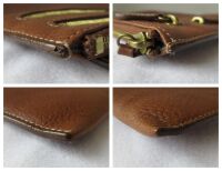 Mulberry Multi Zip Pouch in Oak Natural Vegetable Tanned Leather