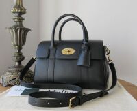 Mulberry Small Bayswater Satchel in Black Small Classic Grain