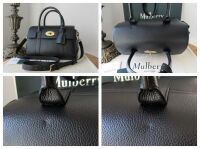 Mulberry Small Bayswater Satchel in Black Small Classic Grain