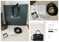 Mulberry Small Bayswater Satchel in Black Small Classic Grain