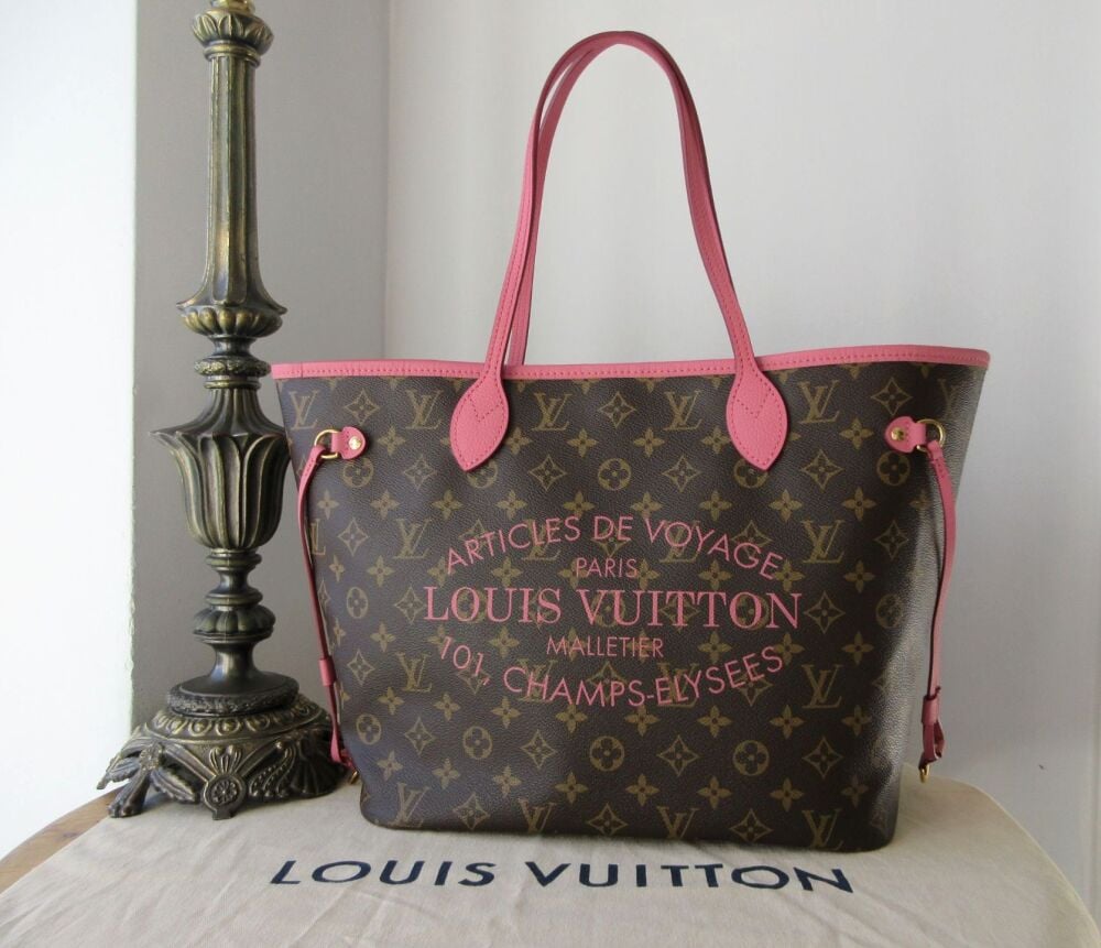Louis Vuitton Limited Edition Neverfull MM Articles de Voyage Ikat in Monogram Rose Velours