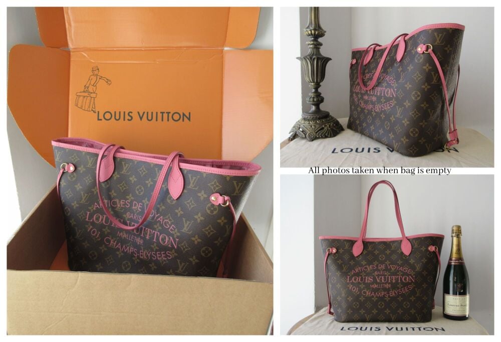 Louis Vuitton Limited Edition Neverfull MM Articles de Voyage Ikat in Monogram Rose Velours