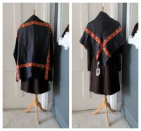 Chanel Silk Square Scarf Carre in Black with Red & Gold Shoulder Chain Prin