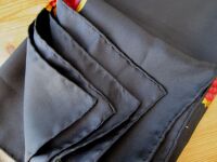 Chanel Silk Square Scarf Carre in Black with Red & Gold Shoulder Chain Prin