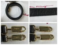 Salvatore Ferragamo Gancini Top Handle Shoulder Bag in Black Saffiano Calfs