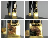 Salvatore Ferragamo Gancini Top Handle Shoulder Bag in Black Saffiano Calfs