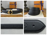 Louis Vuitton Flowergram Round 30MM Reversible Belt in Monogram Noir