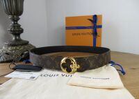 Louis Vuitton Flowergram Round 30MM Reversible Belt in Monogram Noir