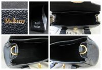 Mulberry Mini Heritage Bayswater Satchel in Black Small Classic Grain