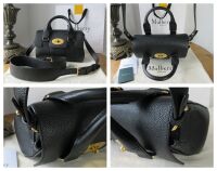 Mulberry Mini Heritage Bayswater Satchel in Black Small Classic Grain