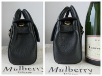 Mulberry Mini Heritage Bayswater Satchel in Black Small Classic Grain