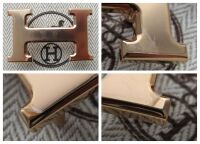 Herm&Atilde;&uml;s Mini Constance Rose Gold Belt Buckle & Reversible 24 mm Etoupe Epsom