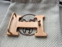 Herm&Atilde;&uml;s Mini Constance Rose Gold Belt Buckle & Reversible 24 mm Etoupe Epsom